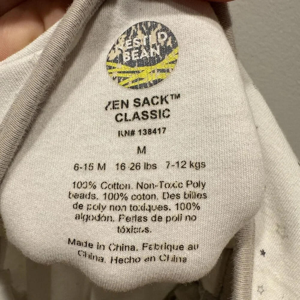Nested Bean Zen Sack Classic Weighted Sleep Sack Gray Stars 6-15M Medium Cotton